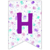 紫とピンクのハッピーバースデーバナー バンティングフラッグ (第2の旗)