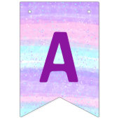 紫とピンクのハッピーバースデーバナー バンティングフラッグ (第3の旗)