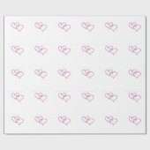 紫とピンクのハート ラッピングペーパー (フラット)