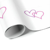 紫とピンクのハート ラッピングペーパー (ロールコーナー)