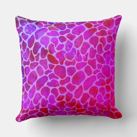 紫とピンクのヒョウのプリントモノグラム クッション (裏面)