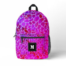 紫とピンクのヒョウのプリントモノグラム