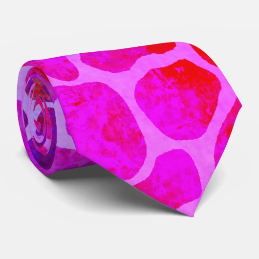 紫とピンクのヒョウのプリント ネクタイ (ロール)