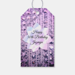 紫とピンクのビーズエレガント ギフトタグ