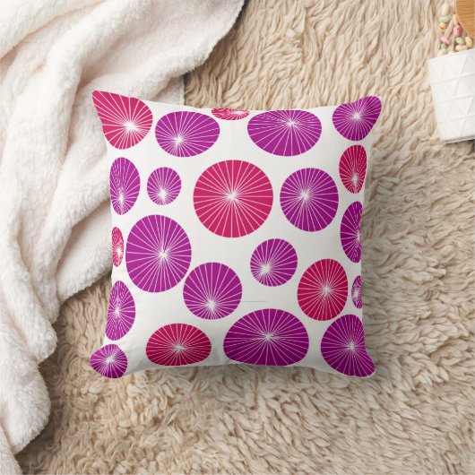 紫とピンクのピンホイール クッション (ブランケット)