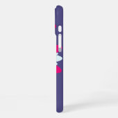 紫とピンクのフローラシェイプイラストレーション iPhoneケース (左側面)