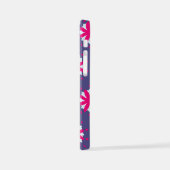 紫とピンクのフローラシェイプイラストレーション iPhoneケース (左側面)