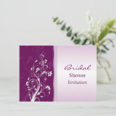 紫とピンクのフローラスワールブライダルシャワー招待状 招待状 (スタンド正面)