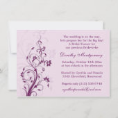 紫とピンクのフローラスワールブライダルシャワー招待状 招待状 (裏面)