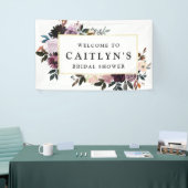 紫とピンクのフローラブライダルシャワーへようこそ 横断幕 (トレードショー)