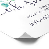 紫とピンクのフローラ結婚のinstagramハッシュタグ ポスター (角)