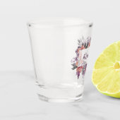 紫とピンクのフローラ長方形リース ショットグラス (左)