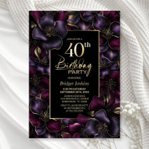 紫とピンクのフローラ40歳の誕生日パーティー