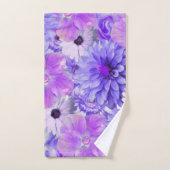 紫とピンクのフローラ バスタオルセット (ハンドタオル)