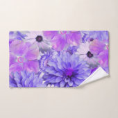 紫とピンクのフローラ バスタオルセット (ハンドタオル)