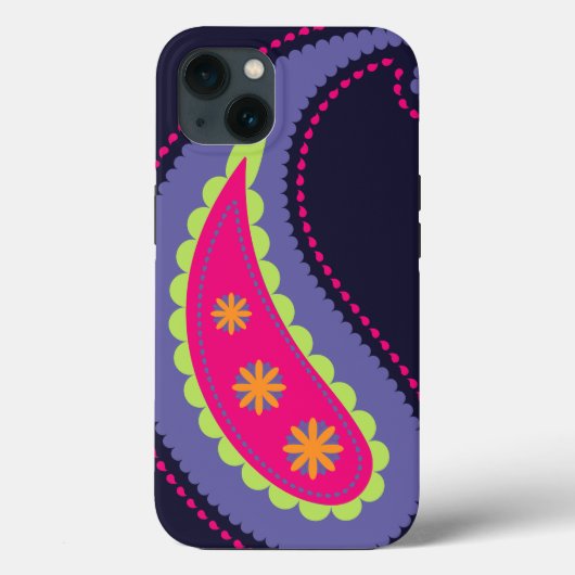 紫とピンクのペイズリー Case-Mate iPhoneケース (裏面)