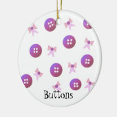 紫とピンクのボタンと湾曲形 セラミックオーナメント (左)
