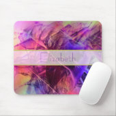 紫とピンクのモダン抽象芸術フラクタルデザイン マウスパッド (マウス)