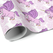 紫とピンクのユニコーン模様 ラッピングペーパー (ロールコーナー)