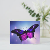 紫とピンクのライトバタフライ ポストカード (スタンド正面)