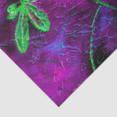 紫とピンクのライムグリーントンボ 薄葉紙 (詳細)