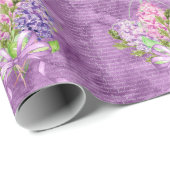 紫とピンクのライラック ラッピングペーパー (ロールコーナー)