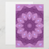 紫とピンクのロゼット 便箋 (正面/裏面)