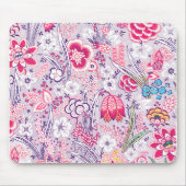 紫とピンクのヴィンテージフローラマウスパッド マウスパッド (正面)