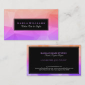 紫とピンクの八角形の幾何モダンパターン 名刺 (正面/裏面)