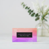 紫とピンクの八角形の幾何モダンパターン 名刺 (スタンド正面)