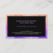 紫とピンクの八角形の幾何モダンパターン 名刺 (裏面)