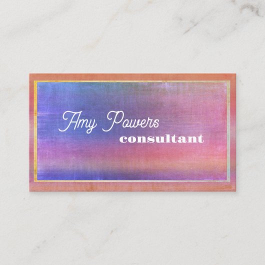 紫とピンクの動揺して水彩デザイン 名刺 (正面)