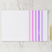 紫とピンクの垂直ストライプ文字モノグラム ペーパーパッド (インサイチュ)