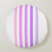 紫とピンクの垂直ストライプ文字モノグラム ラウンドクッション (裏面)
