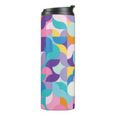 紫とピンクの幾何学的パターン タンブラー (回転左)