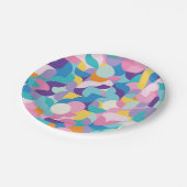 紫とピンクの幾何学的パターン ペーパープレート (アングル)