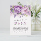 紫とピンクの庭の花ガールブックベビー エンクロージャーカード (スタンド正面)