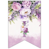 紫とピンクの庭の花ガールベビーシャワー バンティングフラッグ (第2の旗)