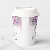 紫とピンクの庭の花ガールベビーシャワー 紙コップ (右)