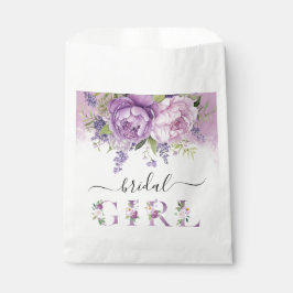 紫とピンクの庭の花ブライダルシャワー女の子 フェイバーバッグ