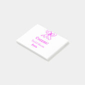 紫とピンクの弓の結婚前お祝いにお名前を ポストイット (アングル)