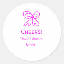 紫とピンクの弓の結婚式前祝賀会　名前を追加