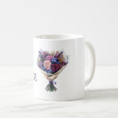 紫とピンクの愛の花 コーヒーマグカップ (正面右)