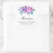 紫とピンクの感謝してい花よ。フローラ結婚の ラウンドシール (バッグ)