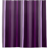 紫とピンクの抽象芸術ストライプ シャワーカーテン (正面)
