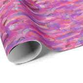 紫とピンクの抽象芸術パターン ラッピングペーパー (ロールコーナー)