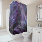 紫とピンクの抽象芸術絵画の シャワーカーテン (インサイチュ)