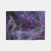 紫とピンクの抽象芸術絵画の フリースブランケット (正面(横))