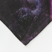 紫とピンクの抽象芸術絵画の フリースブランケット (角)