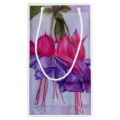 紫とピンクの明るい赤紫色花 スモールペーパーバッグ (裏面)